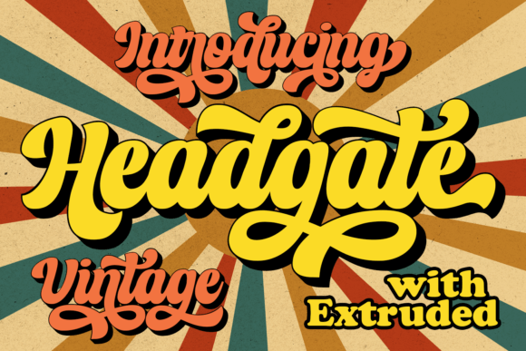 Headgate bold structured display lettering font for headlines and branding