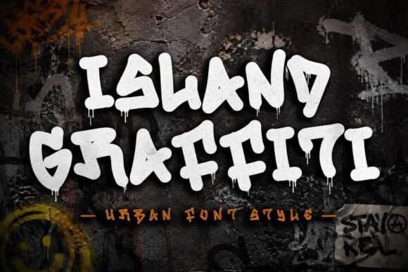 Island Graffiti Font with elegant blunt letter tips and both uppercase and lowercase characters