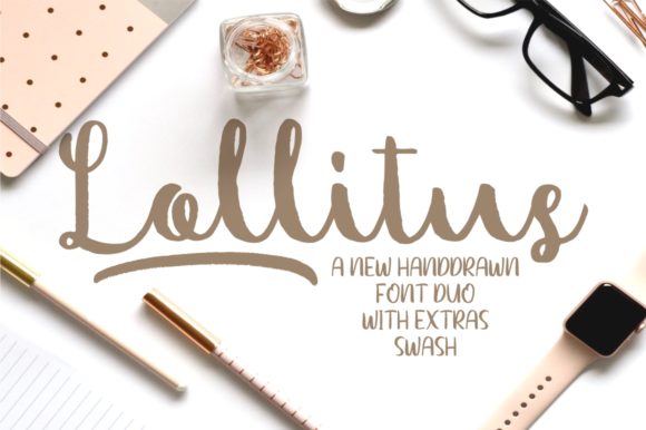 Lollitus Duo playful handwritten font duo with modern organic style
