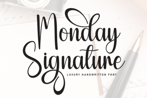 Monday Signature stylish handwritten signature lettering font for branding