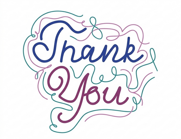 Thank You Handwritten Lettering — clean feminine script for formal stationery
