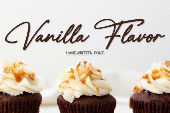 Vanilla Flavor handwritten script font for wedding invitations and logos