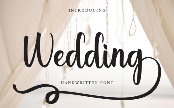 Wedding Font delicate handwritten script for stationery and invitations
