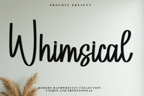 Elegant modern handwritten script Whimsical font with flowing curves