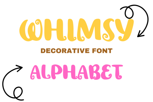 Whimsy Alphabet bold decorative font with curly flourishes