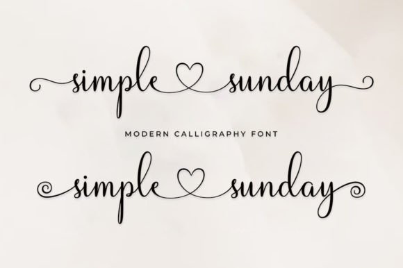 Simple Sunday modern calligraphy script font for wedding invitations
