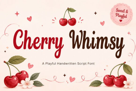Cherry Whimsy handwritten script font for Cricut