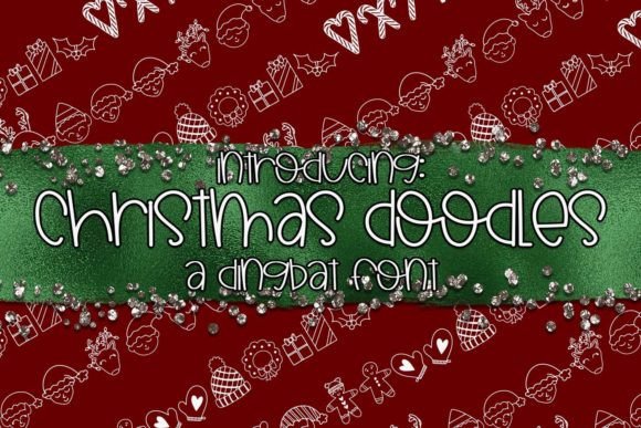 Christmas doodle dingbat font hand-drawn holiday icons