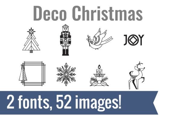 Deco Christmas Art Deco style dingbat font with geometric holiday icons