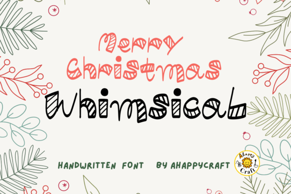 Whimsical Christmas sweater font with winter patterns