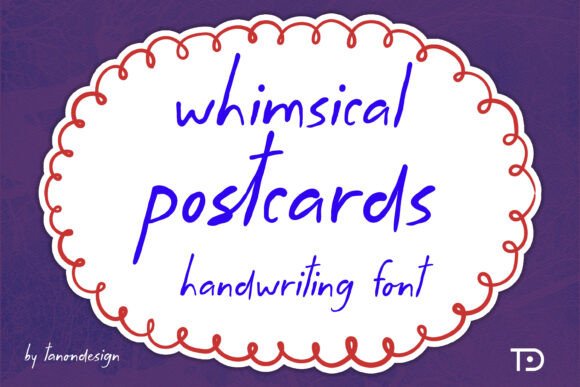 Whimsical Postcards handwriting font for Cricut