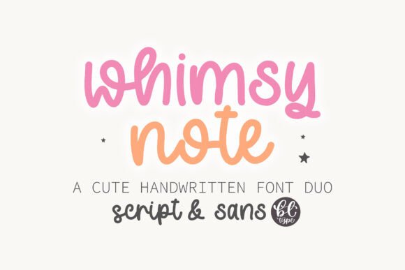 Whimsy Note whimsical font duo for Cricut crafting